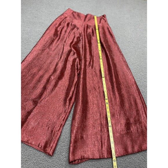 Free People Red Wide Leg Palazzo PANTS - Picture 4 of 10